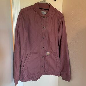 Carhartt Women's Crawford Quilted Bomber Jacket Medium Mauve Purple Dusty Rose